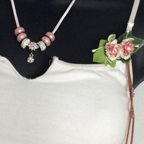 🌸4PC BOHO PINK SKIRT TANK NECKLACE HAIR PIECE SET - Picture 2 of 7